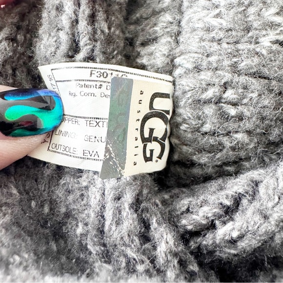 Ugg Lattice Knit Gray Quilted Women's Boots - Picture 14 of 15